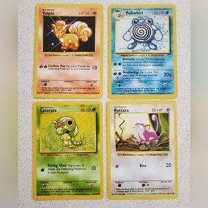 Pokémon Card Lot - Vulpix, Poliwhirl, Caterpie, Rattata